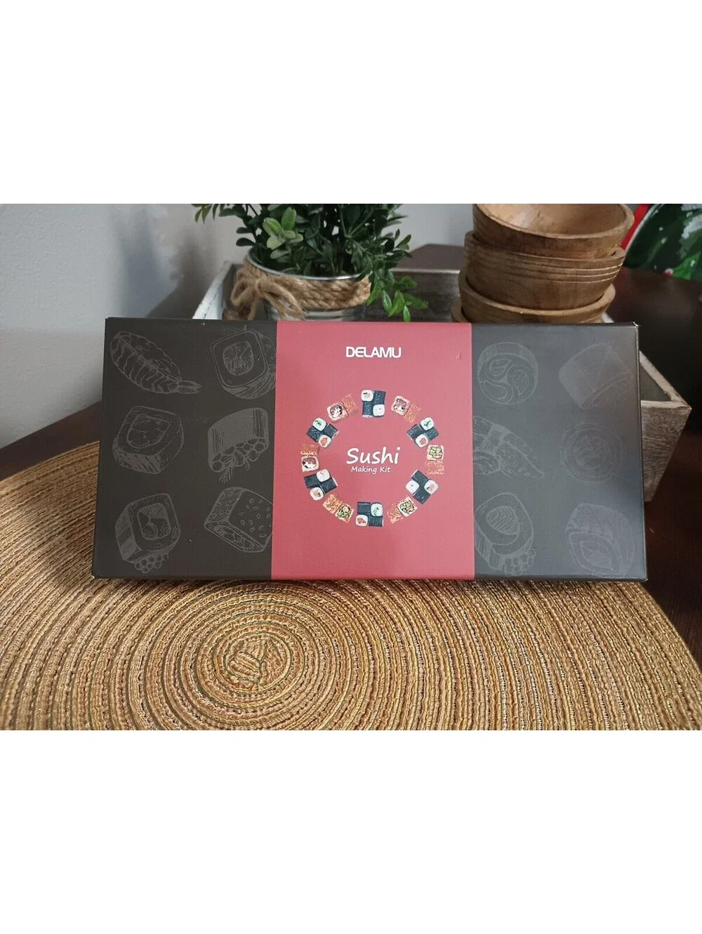 Delamu Sushi Making Kit Including 2 Bamboo Sushi Rolling Mats 5 Pair Chopsticks